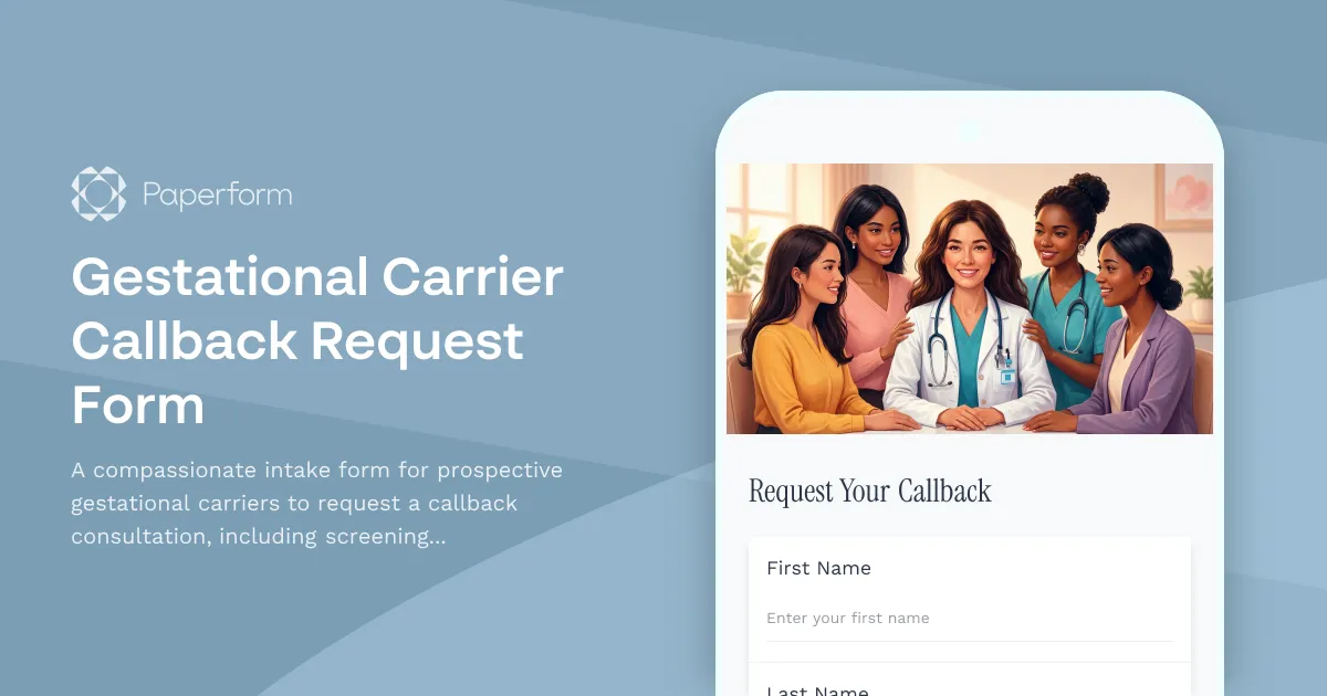 Gestational Carrier Callback Request Form