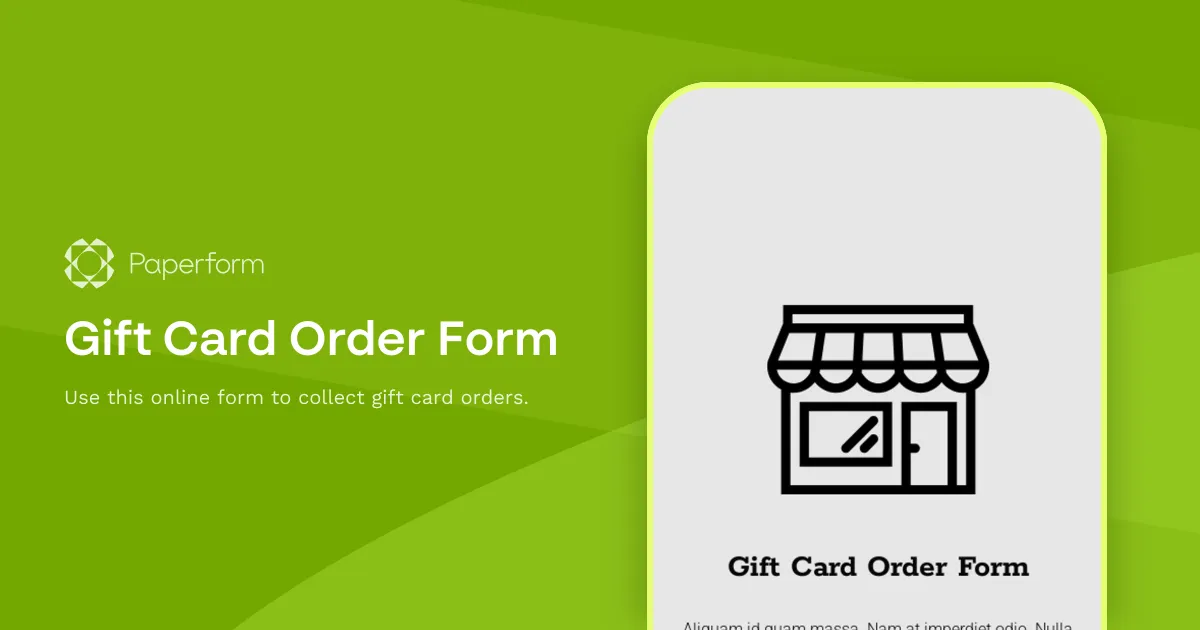 Gift Card Order Form