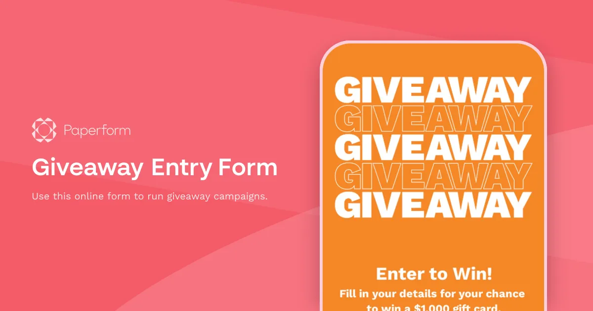 Giveaway Entry Form