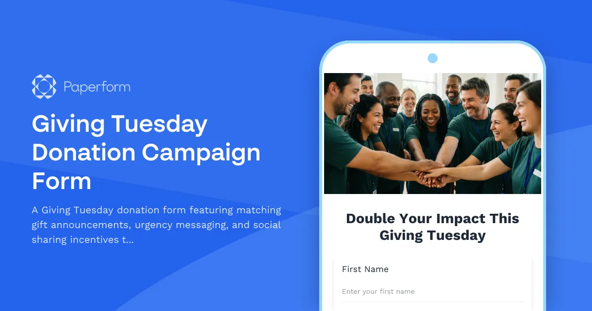 Giving Tuesday Donation Campaign Form