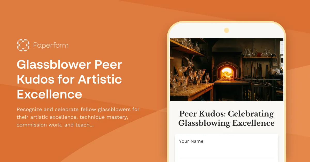 Glassblower Peer Kudos for Artistic Excellence