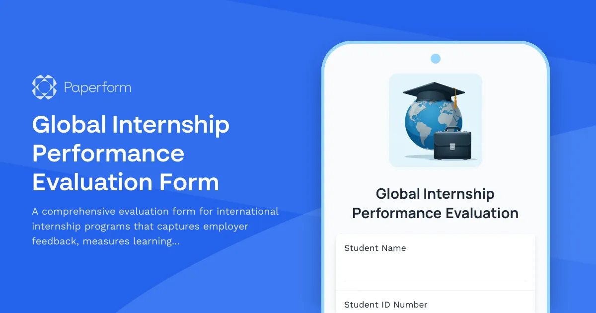 Global Internship Performance Evaluation Form