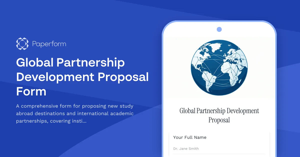 Global Partnership Development Proposal Form