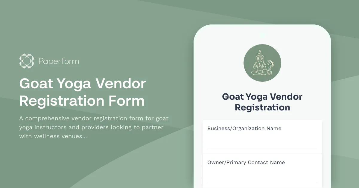 Goat Yoga Vendor Registration Form