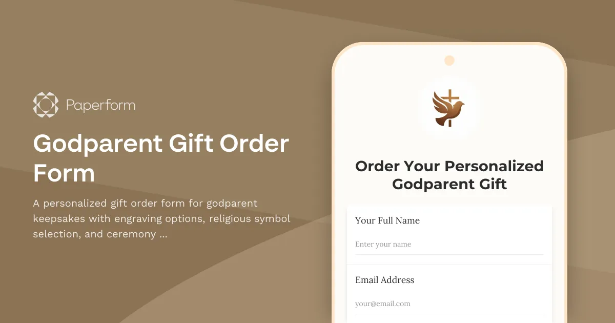 Godparent Gift Order Form