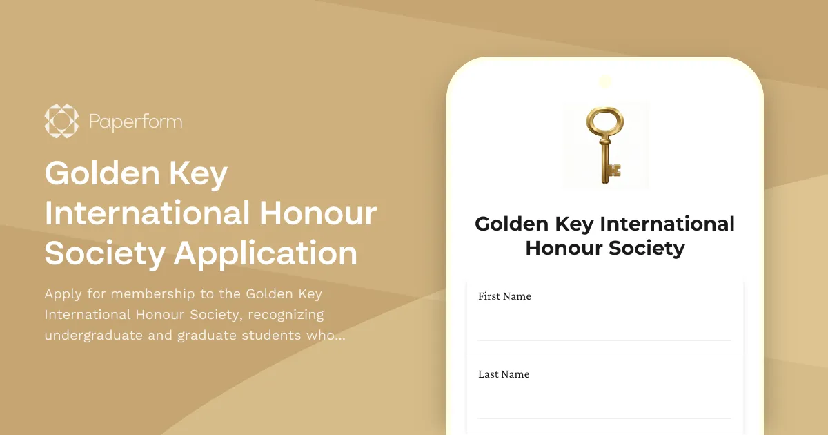 Golden Key International Honour Society Application