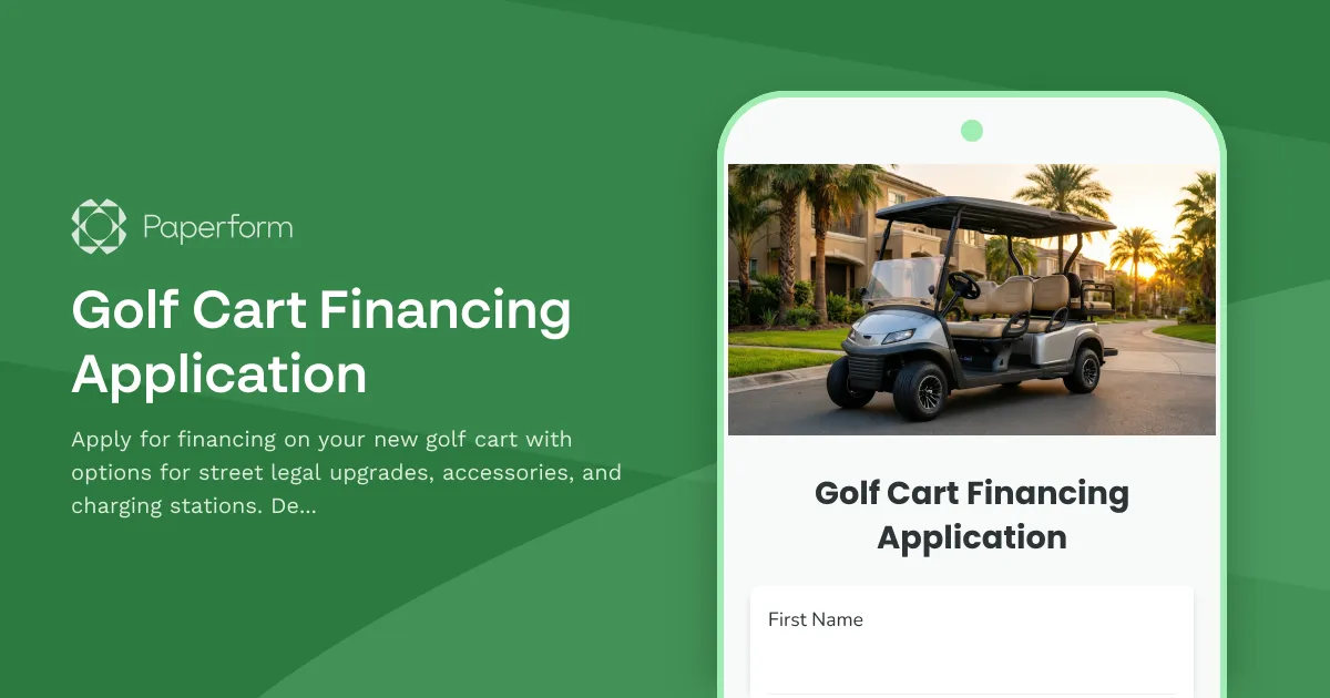 Golf Cart Financing Application