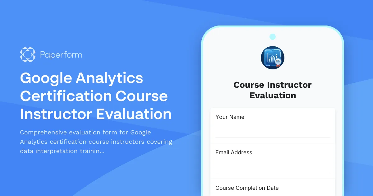 Google Analytics Certification Course Instructor Evaluation