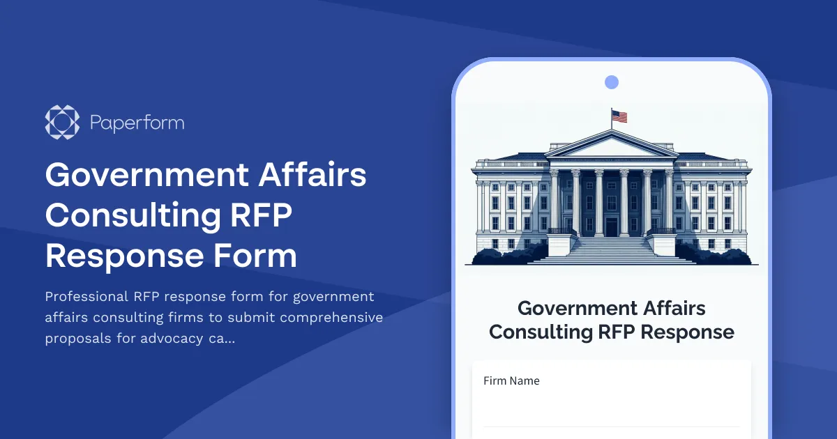 Government Affairs Consulting RFP Response Form