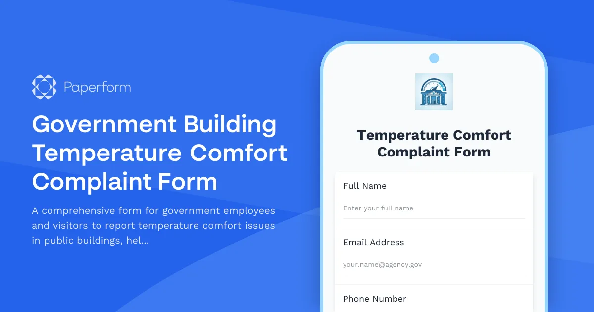 Government Building Temperature Comfort Complaint Form