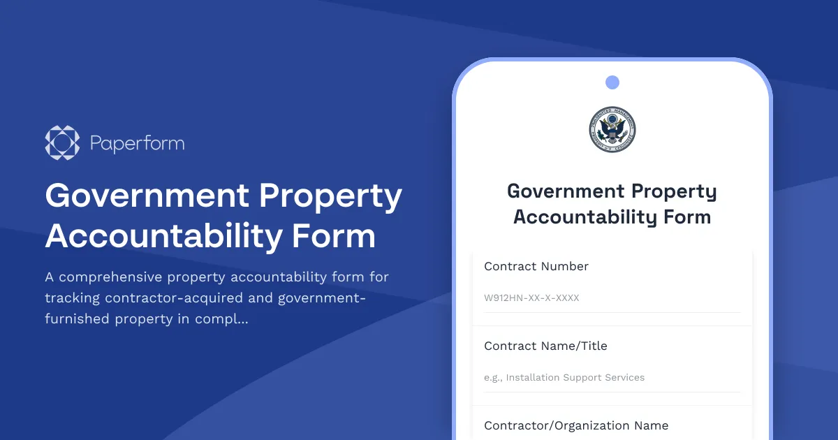 Government Property Accountability Form