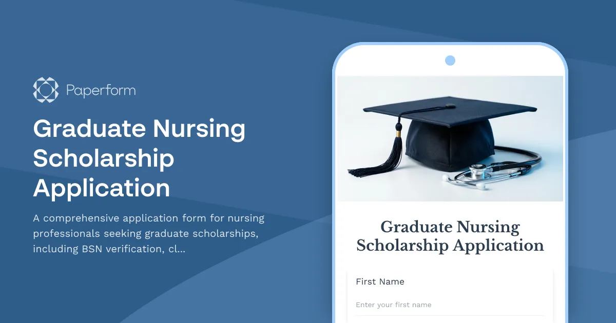 Graduate Nursing Scholarship Application