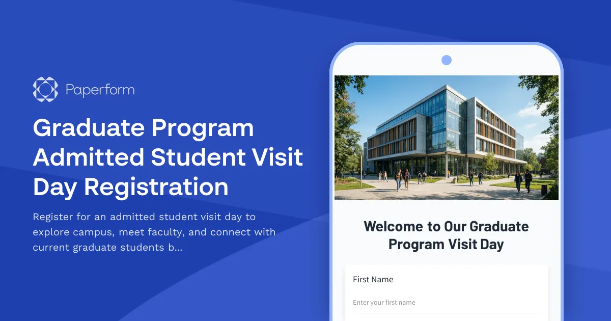 Graduate Program Admitted Student Visit Day Registration