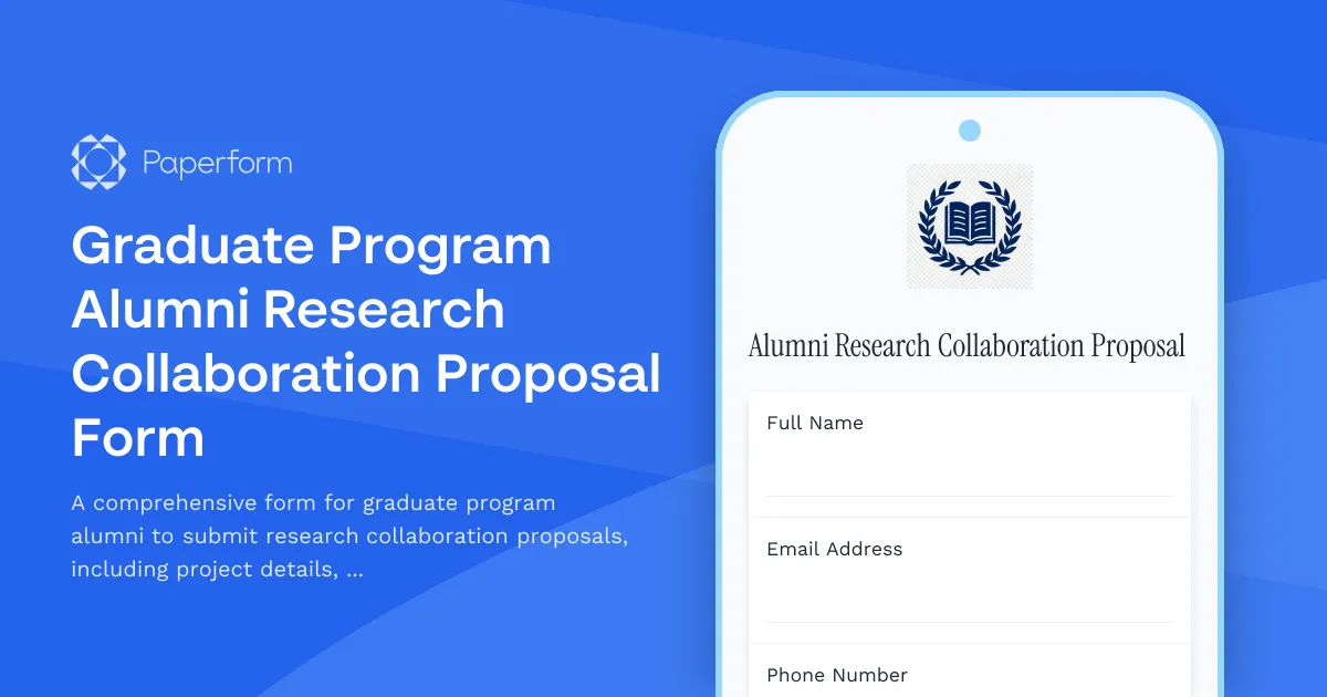 Graduate Program Alumni Research Collaboration Proposal Form