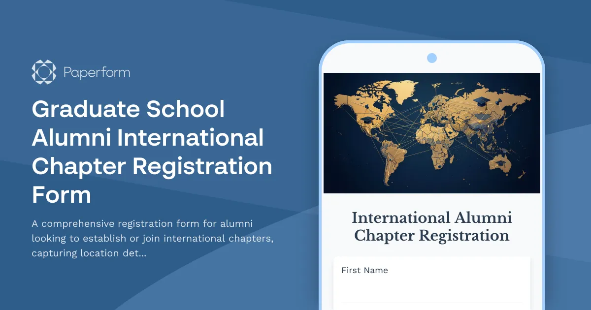 Graduate School Alumni International Chapter Registration Form