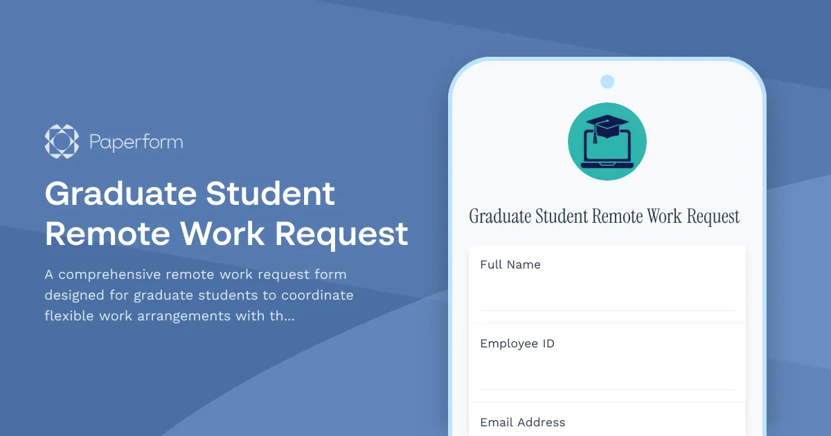 Graduate Student Remote Work Request