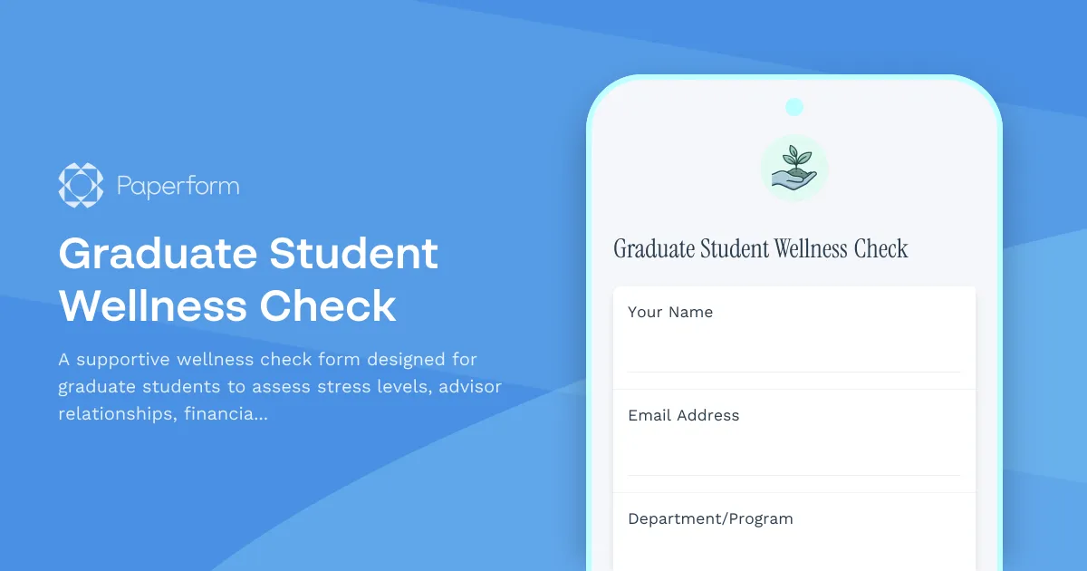 Graduate Student Wellness Check