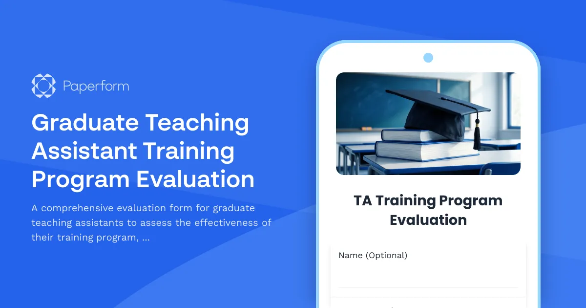 Graduate Teaching Assistant Training Program Evaluation