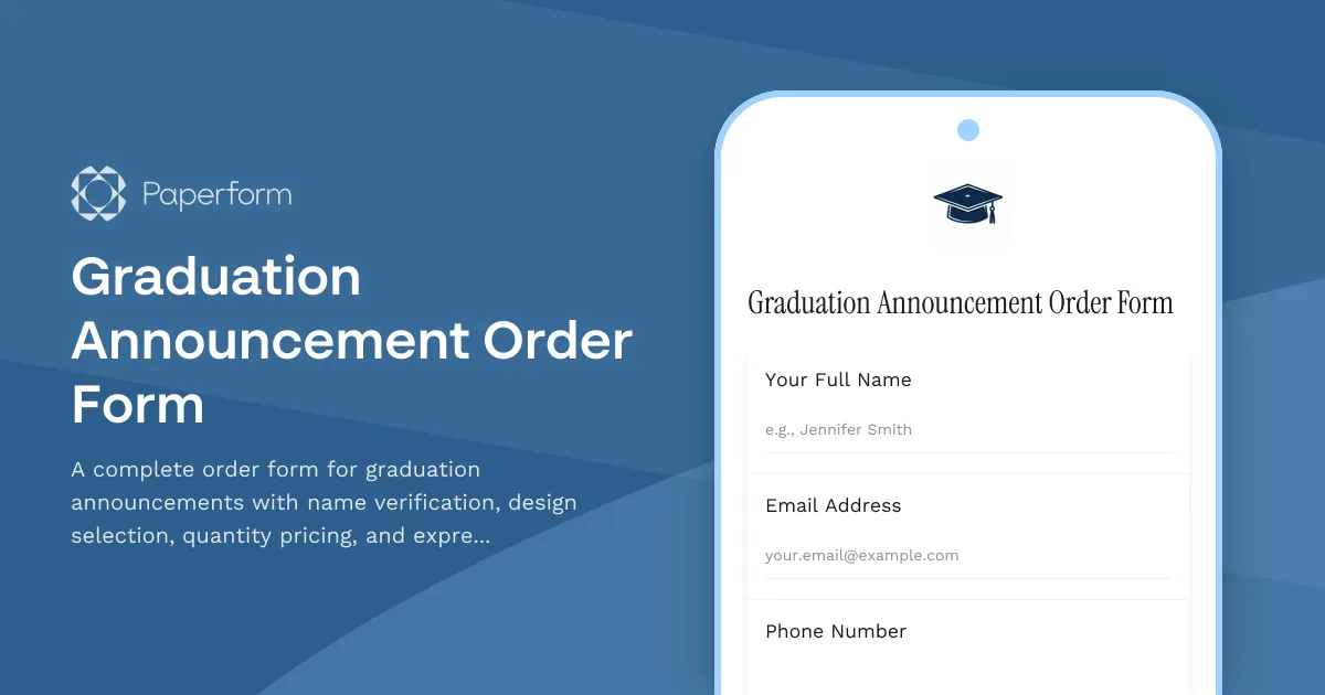 Graduation Announcement Order Form