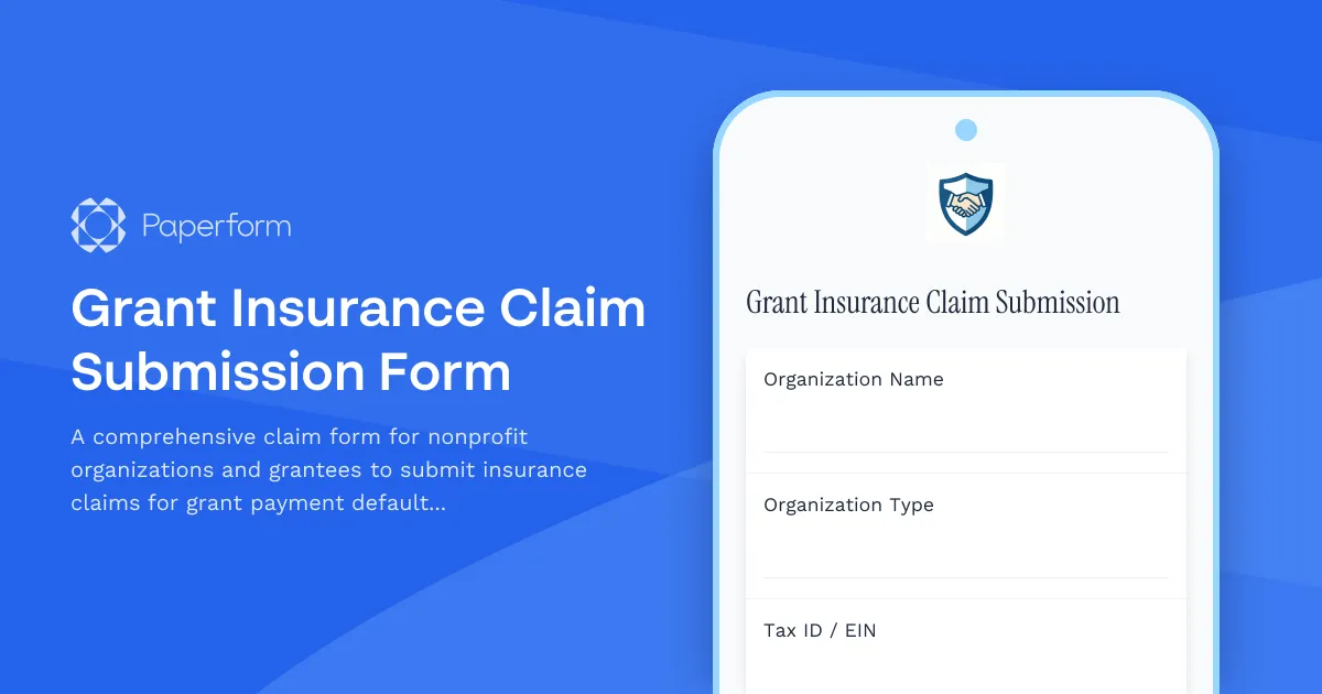 Grant Insurance Claim Submission Form