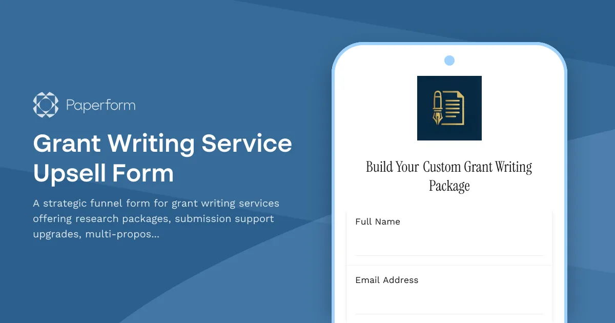 Grant Writing Service Upsell Form