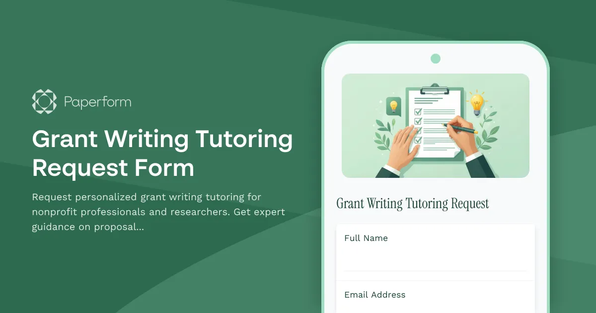 Grant Writing Tutoring Request Form