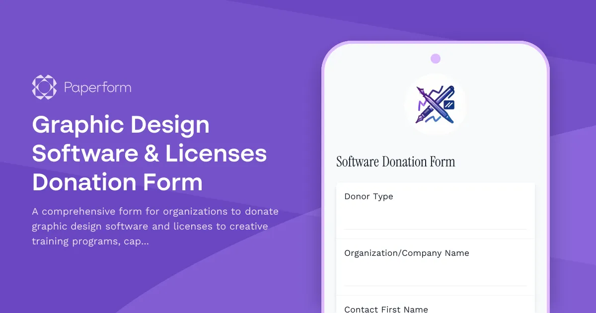 Graphic Design Software & Licenses Donation Form