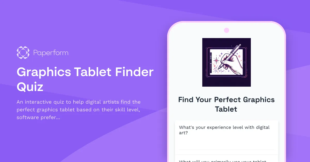 Graphics Tablet Finder Quiz