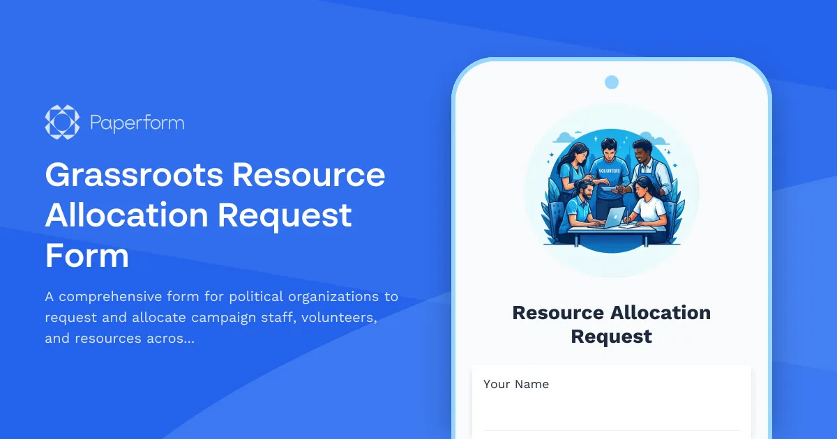 Grassroots Resource Allocation Request Form
