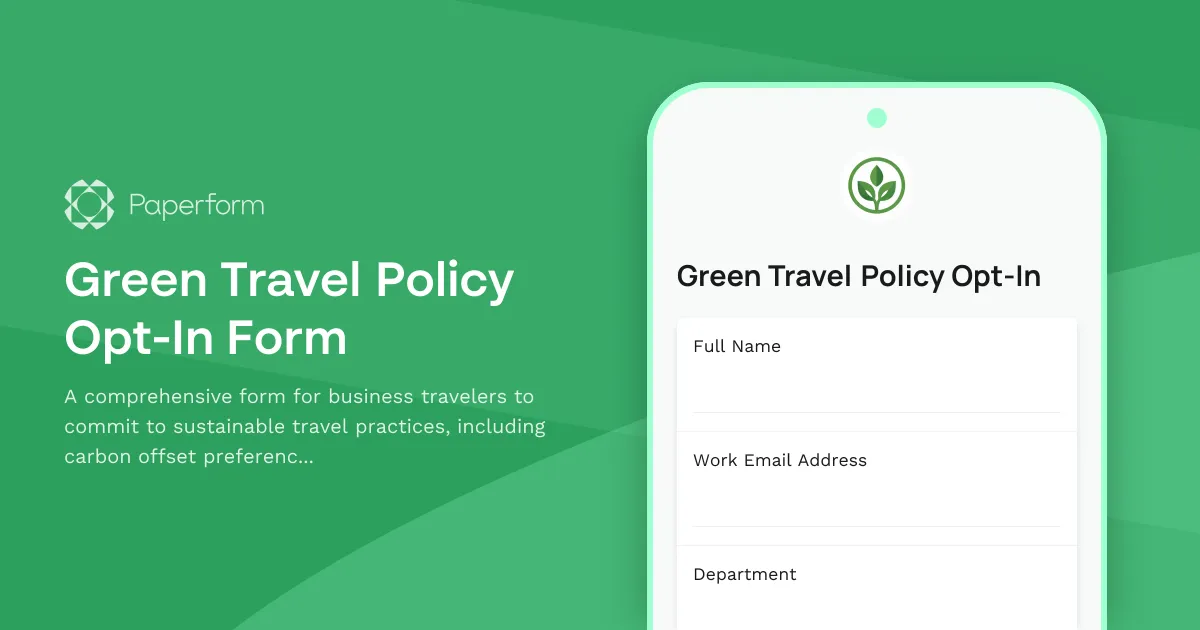 Green Travel Policy Opt-In Form