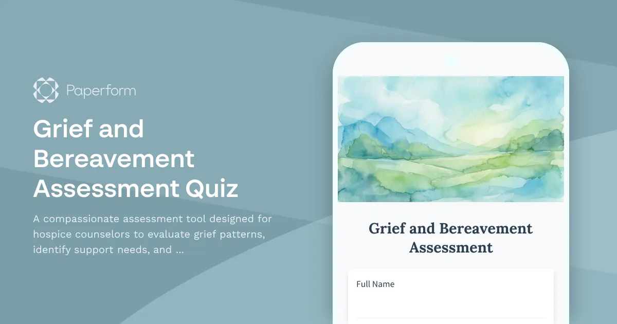 Grief and Bereavement Assessment Quiz