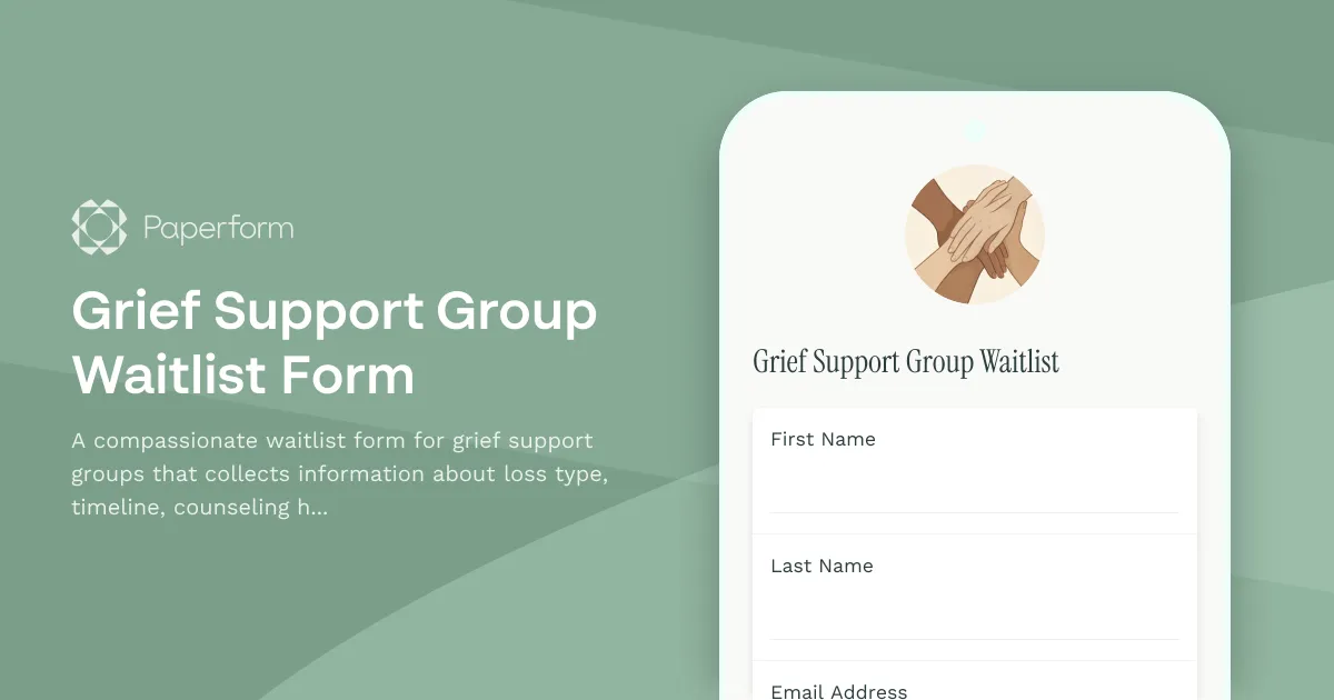 Grief Support Group Waitlist Form