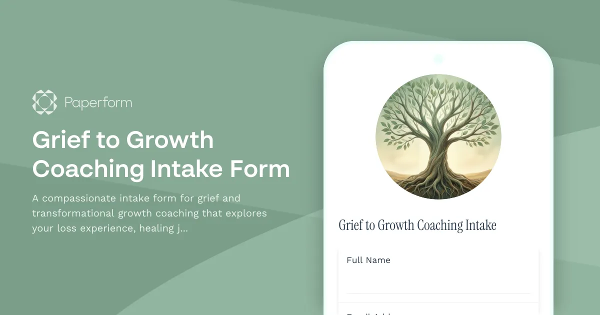 Grief to Growth Coaching Intake Form