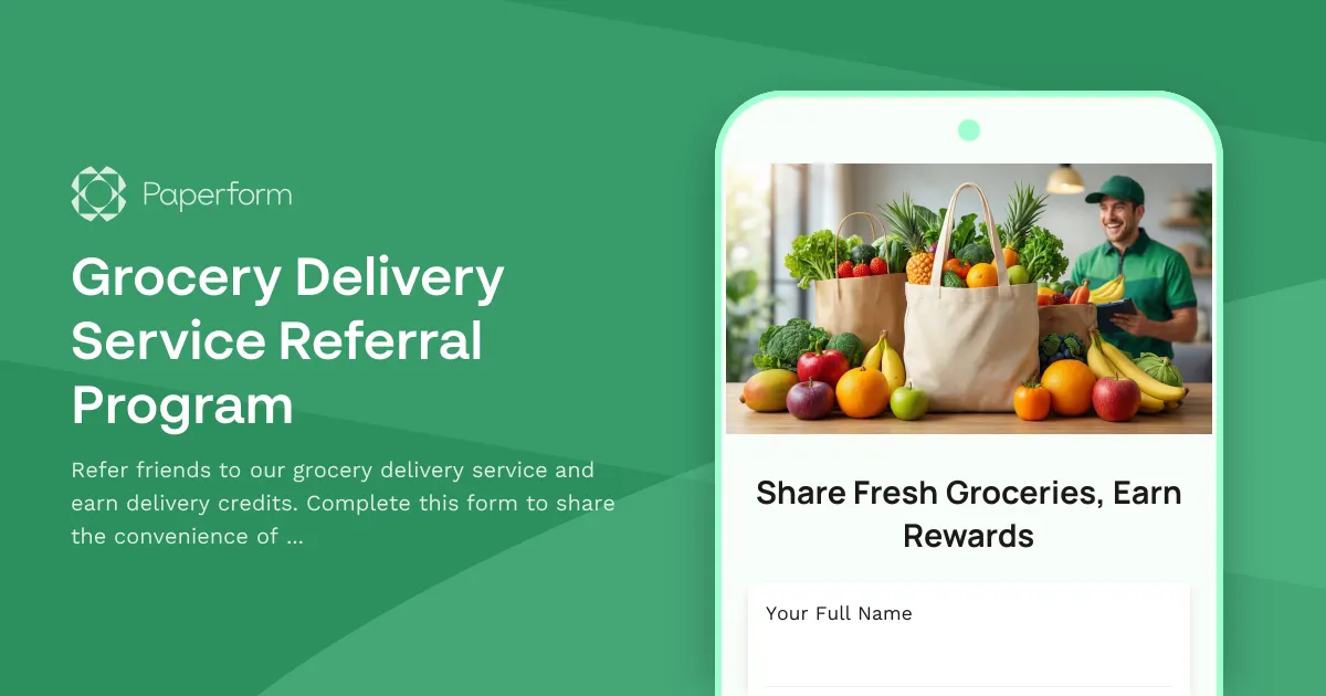 Grocery Delivery Service Referral Program