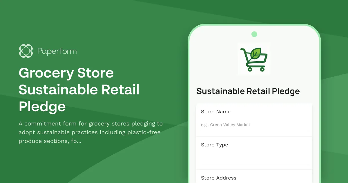 Grocery Store Sustainable Retail Pledge