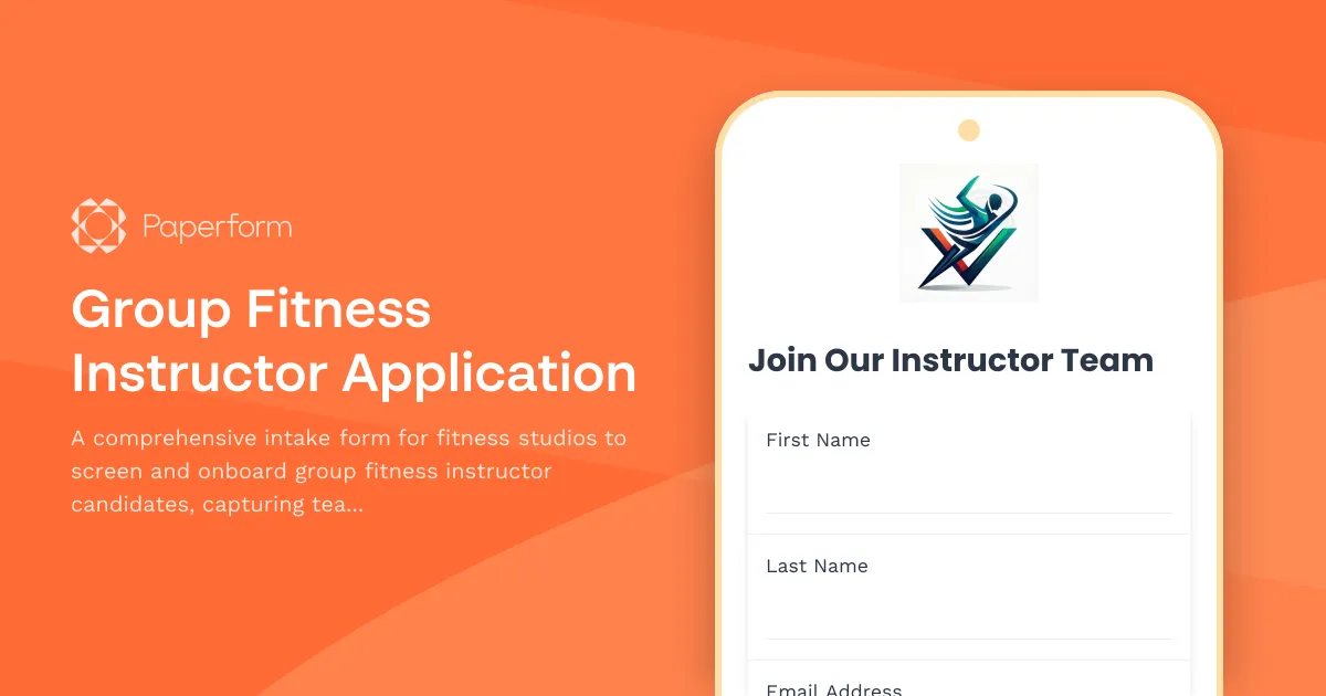 Group Fitness Instructor Application