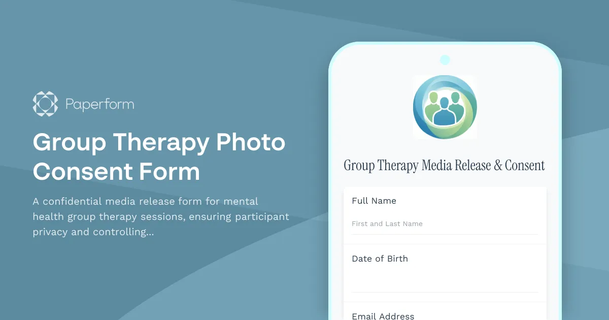 Group Therapy Photo Consent Form