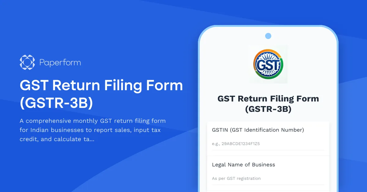GST Return Filing Form (GSTR-3B)