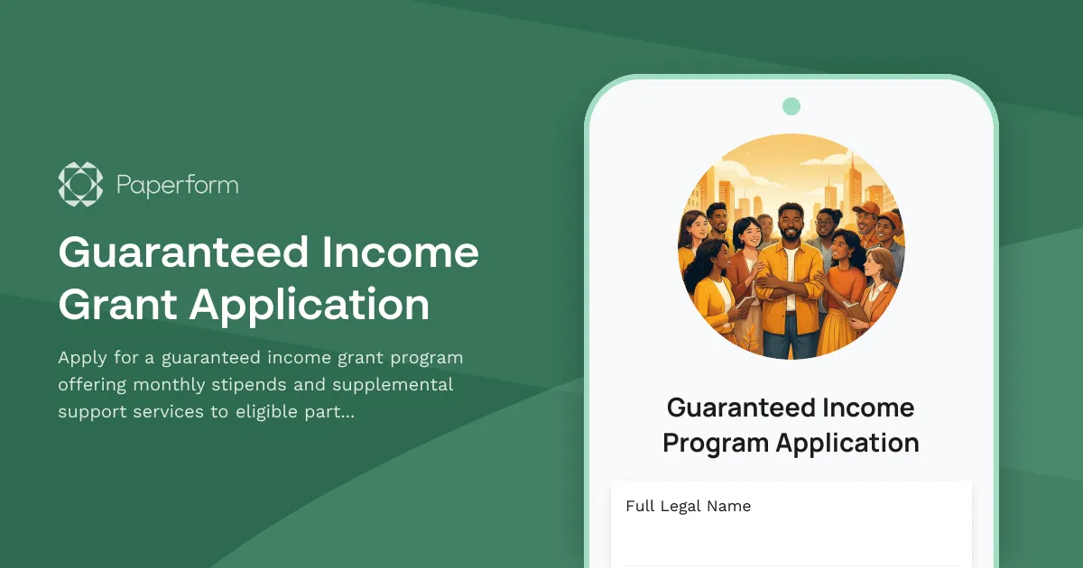 Guaranteed Income Grant Application