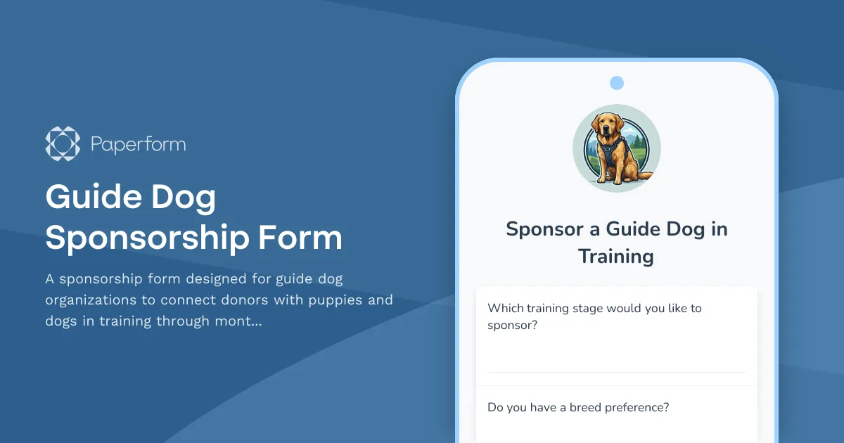 Guide Dog Sponsorship Form
