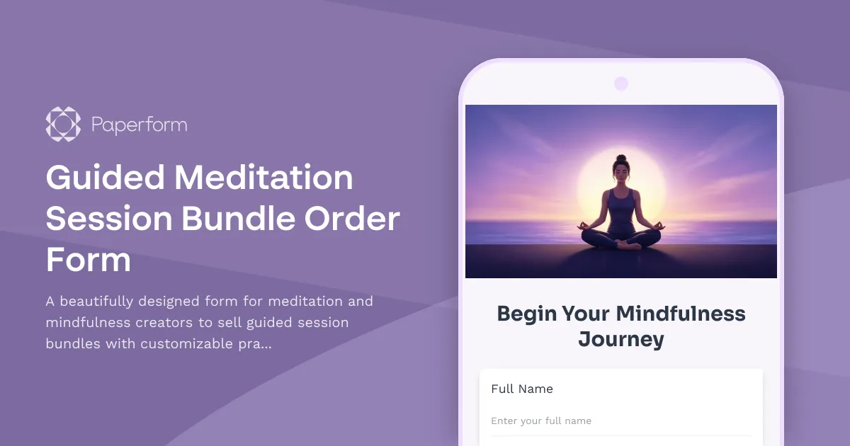 Guided Meditation Session Bundle Order Form