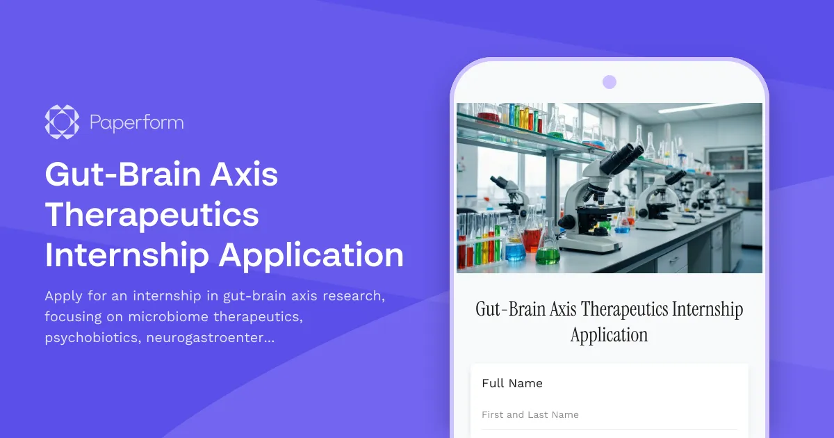 Gut-Brain Axis Therapeutics Internship Application