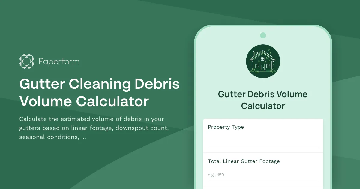 Gutter Cleaning Debris Volume Calculator