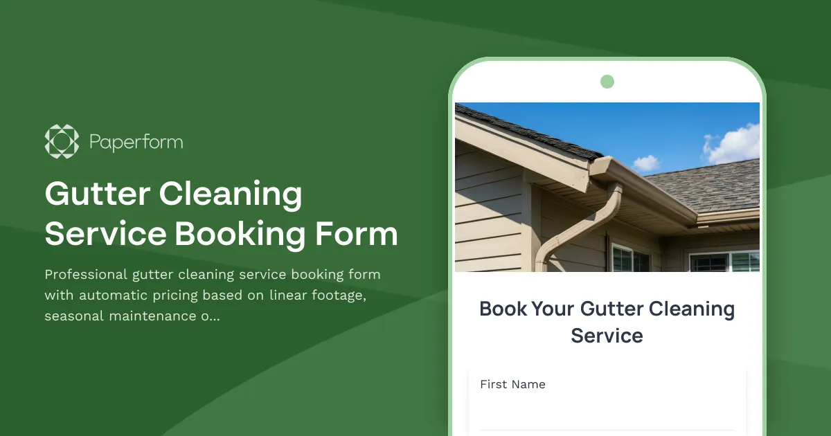 Gutter Cleaning Service Booking Form