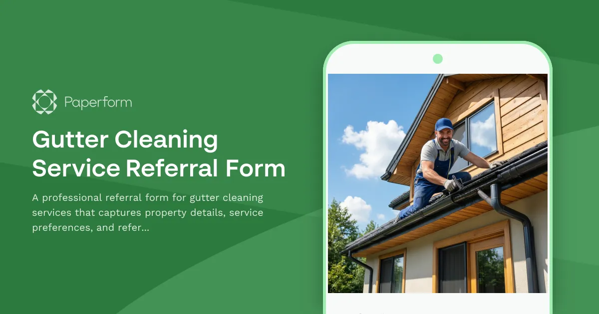 Gutter Cleaning Service Referral Form