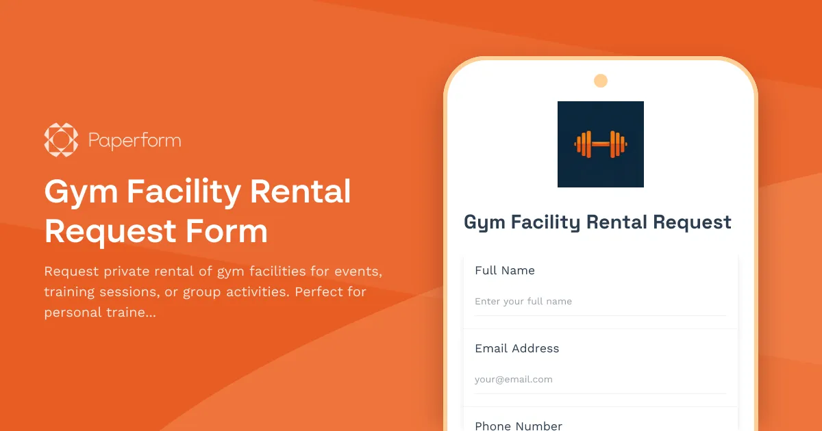 Gym Facility Rental Request Form
