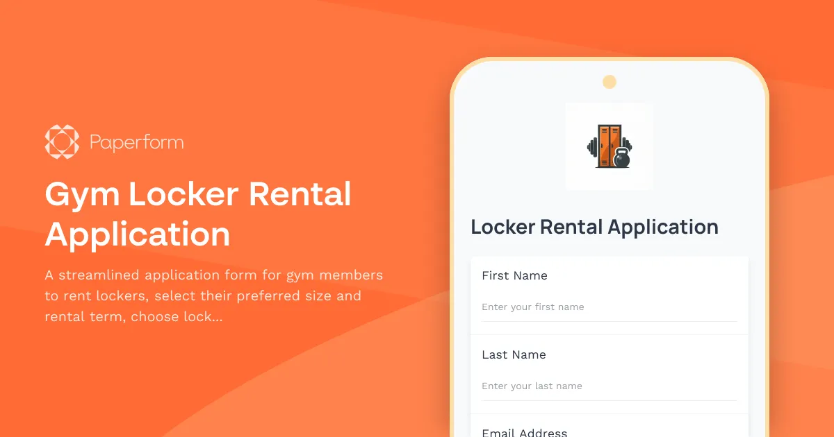 Gym Locker Rental Application