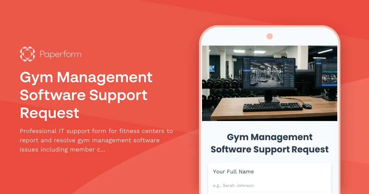 Gym Management Software Support Request