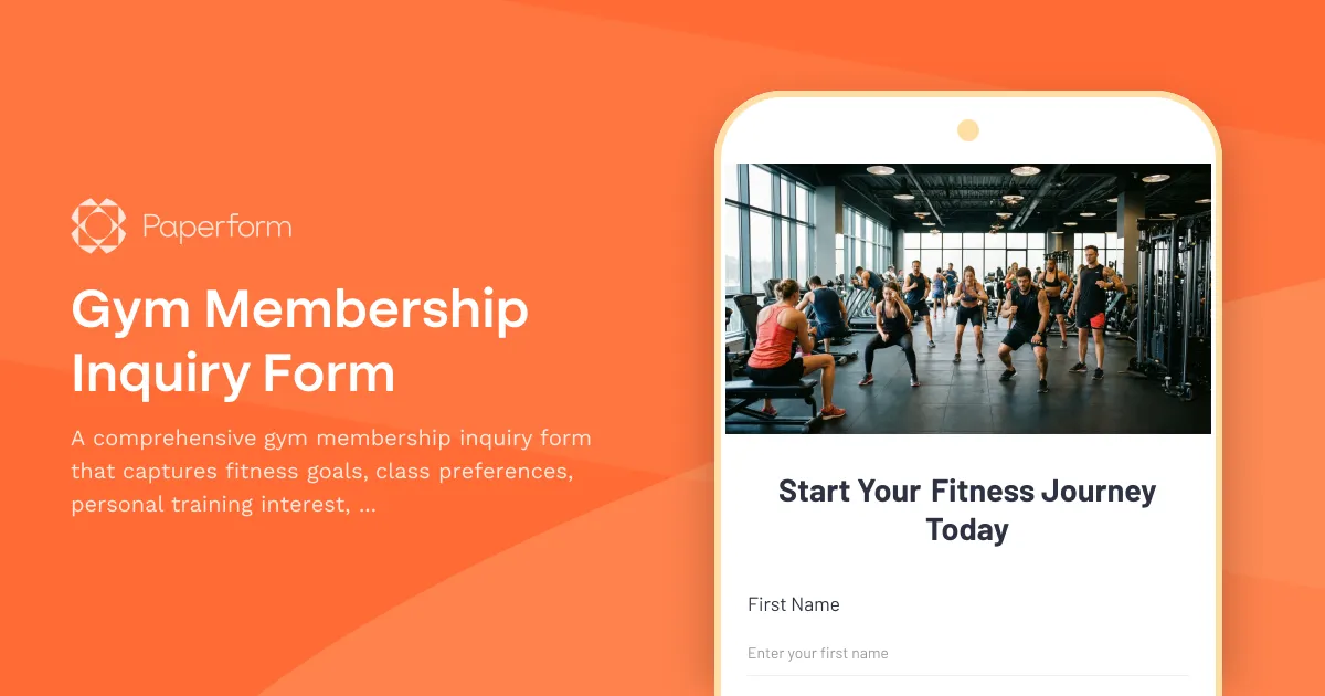 Gym Membership Inquiry Form