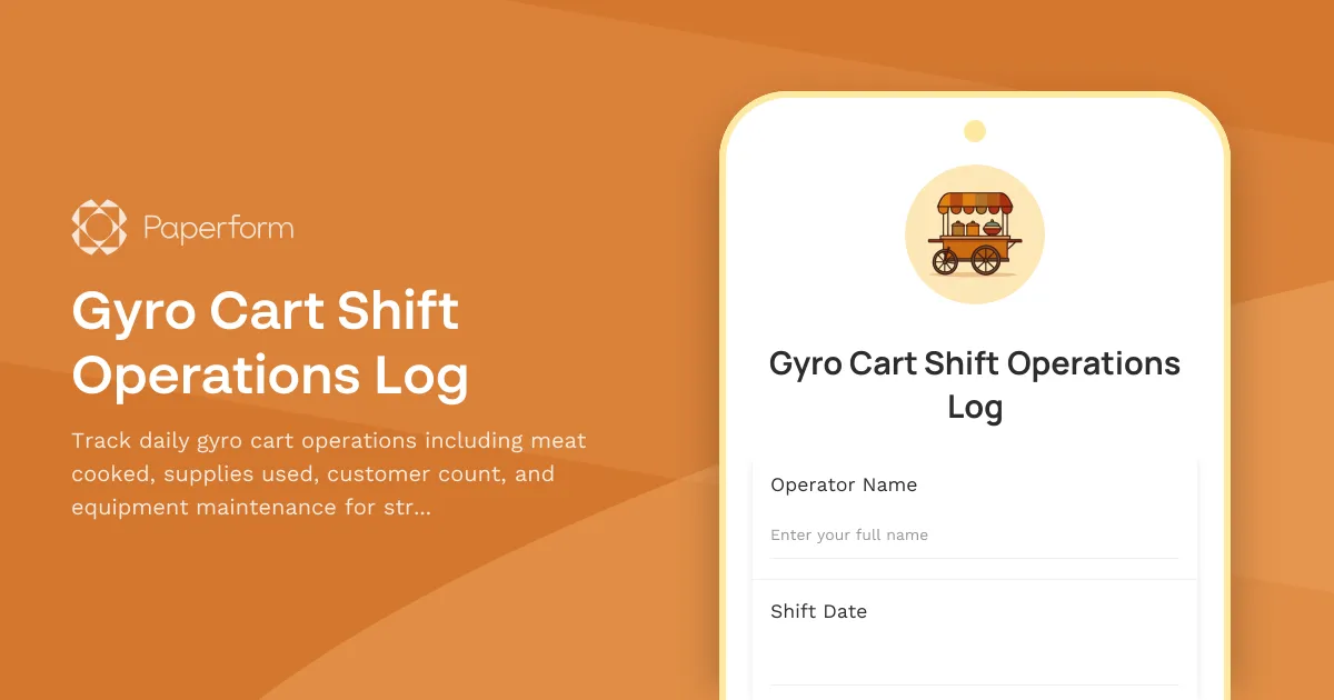 Gyro Cart Shift Operations Log